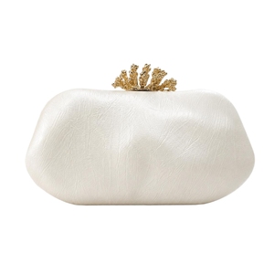 Pochette de Soirée Luxe en Cuir PU Brillant Effet Corail avec Chaîne Amovible – Idéale pour Mariages et Événements - Product Image 5