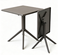 Table à manger carrée moderne, table d'extérieur résistante aux intempéries, table pliable gain de place pour usage commercial et domestique
