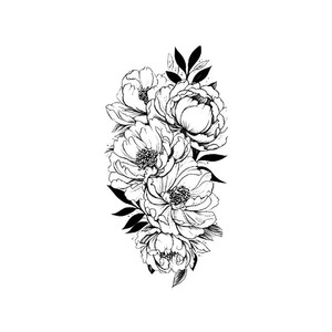 Tatouages temporaires floraux pour femmes, motifs indiens, roses, orchidées, petites branches, croquis, résistants à l'eau, écologiques, faux tatouages, art corporel - Product Image 5