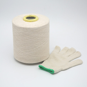 Chất Lượng Cao Việt Nam Nam CVC Găng Tay Sợi Nguyên Trắng Tái Chế Mở Cuối CVC Sợi (80% Nguyên Bông + 20% Polyester) - Product Image 1