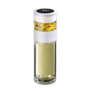 Borosilicate Double Wall Water <b>Bottle</b> with Lid Smart Clock-Remind Tea Infuser for Party - Product Image 1