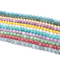 Perles rondes en pierre précieuse de Jade, couleurs multiples, amples, pour la fabrication de bijoux, taille 4mm, 6mm, 8mm, 10mm, 12mm, vente en gros, pièces