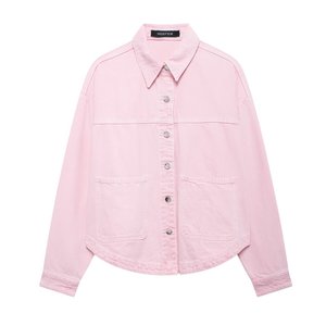 Chaqueta Vaquera de Mujer Personalizada Primavera 2026 - Estilo Francés, Manga Larga, Corte Recortado, OEM/ODM por Fábrica de Ropa China - Product Image 3