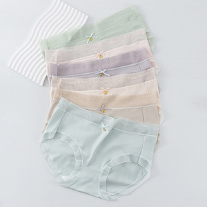 กางเกงในผู้หญิงเอวกลางทรงฮิปสเตอร์ ใส่ได้ทุกวัน ยืดหยุ่นสูง ระบายอากาศได้ดี เนื้อนุ่ม ผ้าถักเนื้อแน่น ป้องกันแบคทีเรีย ทำจากผ้าฝ้าย - Product Image 2