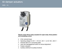 Actionneur d'amortisseur rotatif SIEMENS GSD161.1A, 2 Nm, AC/DC 24 V, contrôle modulant 0-10 V, temps de positionnement de 30 s, IP54 HVAC