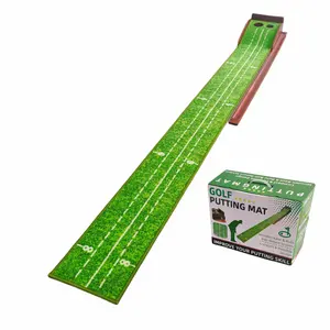 New 26.5cm X 276cm Mini Golf Putting Mat With Wood Base And Nylon Carpet For Indoor Outdoor Office Putting Practice