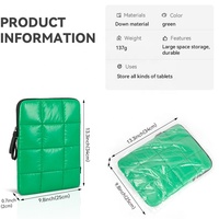 Funda Protectora para Laptop de 13-14 Pulgadas, Repelente al Agua, Acolchada, Estilo Coreano Informal, Ligera, Portátil, Color Verde Brillante