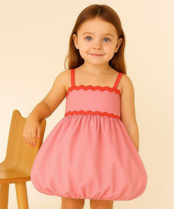 Abito lungo estivo da ragazza in cotone e <span class=keywords><strong>lino</strong></span> con dolce manica corta e design con fiocco, tessuto traspirante - Product Image 6