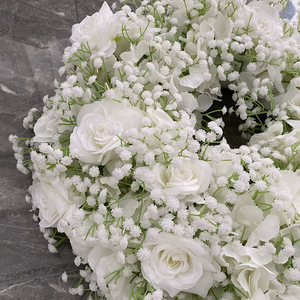 Galvanisierter Blumenständer für den Gang, Hochzeitstisch-Blumengirlande, passende künstliche Schleierkraut-Blumendekoration für Hochzeiten - Product Image 3