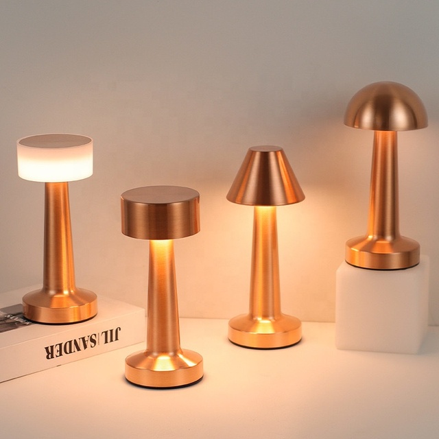 Nordic Modern Style Cordless Wireless LED Desk Lamp Rechargeable Mushroom Table Light Touch Control for Restaurant USB Power