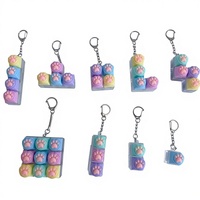 Porte-clés clavier anti-stress Patte de chat, jouet de décompression, clavier interactif, cadeaux mignons pour soulager le stress