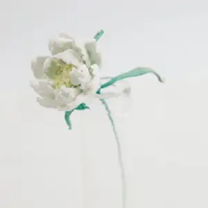 Exquisite Decoration Deluxe Mini Crochet Flower Bionic Green Lotus Paeonia Indoor Desktop Decoration