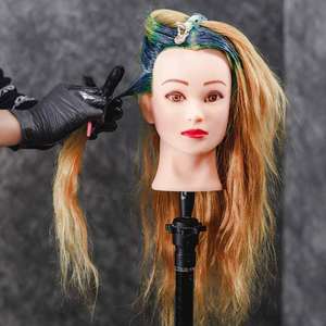 La fábrica al por mayor 100% pelo real modelo femenino cabeza entrenamiento peluca peluquería escuela enseñanza - Product Image 3