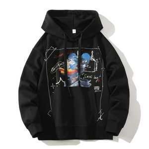 Nouvelle tendance mode printemps 2025 : Sweat-shirt à capuche ample à manches longues pour homme, idéal pour les adolescents, confortable et respirant au quotidien. - Product Image 1