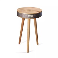 Nouvelle table basse intelligente avec chargeur sans fil, haut-parleur Bluetooth, design minimaliste moderne, meubles de salon en bois massif, compacte