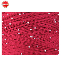 100% fil de coton mercerisé 3mm blanc perle teint 6 plis fil de coton peigné avec des perles colorées fil fantaisie"