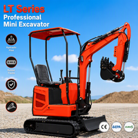 Mini-excavatrice sur chenilles avec accessoires, 2 tonnes, 1,2 tonne, petite pelle mécanique pour la ferme, livraison gratuite