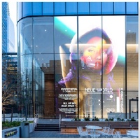 Video Wall LED Transparente P20 de Alto Brillo, Compatible con Animación SDK, Flexible y Grande, para Publicidad en Ascensores y Tiendas Minoristas