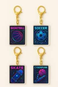 พวงกุญแจอะคริลิคพลาสติกใสพิมพ์ลาย UV สองด้านปรับแต่งโลโก้ได้ตามต้องการ - Product Image 4