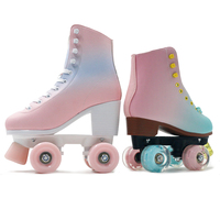 Patins à roulettes d'extérieur pour enfants Jun Ran JR-1104 avec frein, roues roses clignotantes, roulements ABEC-7 et roues en PU