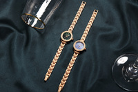 Jam Tangan Wanita Mewah Ringan Berlapis Emas, Dial Mutiara