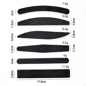 Vente en gros de lime à ongles double face noire demi-lune rectangle droite et incurvée lime à ongles EVA noyau rouge personnalisé - Product Image 2