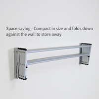 Séchoir à linge mural télescopique pliable en aluminium de 6,5 m, directement de l'usine, pour utilisation dans la salle de bain