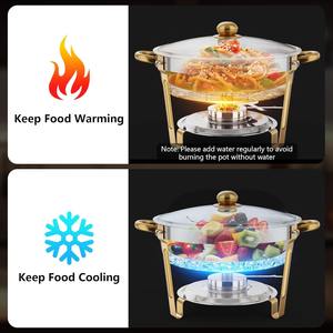 Recipientes para Buffet de Acero Inoxidable, Juego de Recipientes Redondos para Buffet para Fiestas, Bodas, Reuniones Navideñas, Eventos de Catering - Product Image 5