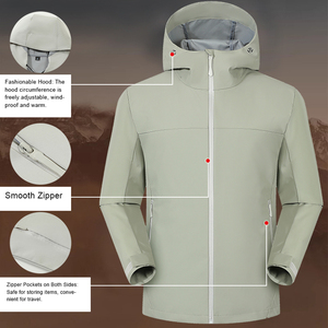 Otoño Casual a prueba de viento deporte de manga larga impermeable ligero Color sólido Stand Collar deportes - Product Image 5