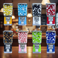 Petite machine distributrice de bonbons et de boules de gomme avec système de paiement par jetons/pièces, capacité de 200-300, en ABS/PC, pour supermarchés et confiseries