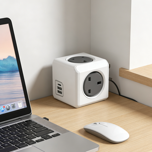 EU Clear <strong>Sky</strong> Nations Desktop Power Station 3 AC Outlets 4 USB Ports Surge CE - Product Image 1