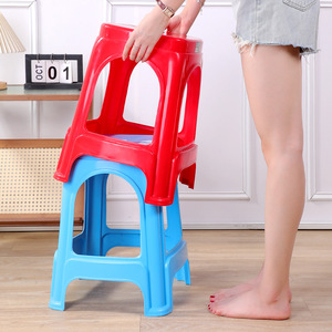Thickened <b>Plastic</b> <b>Stool</b> Stackable Square Design Durable For Home Outdoor Use - Product Image 1