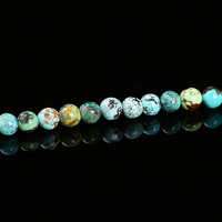 Perles rondes semi-précieuses JD en gros, finies, 2-4 mm, en pierre de turquoise verte naturelle, perles lâches pour la fabrication de bijoux
