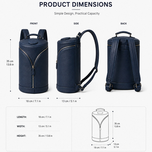 2026 Hot Sale Luxury PU Leather Cylinder <b>Backpack</b> Designer Ladies Classic Bucket Round Travel <b>Backpack</b> OEM ODM Supplier - Product Image 2
