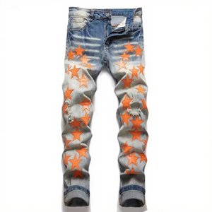 <span class=keywords><strong>Pantaloni</strong></span> Jeans Amiry da <span class=keywords><strong>Uomo</strong></span> Slim Straight Elasticizzati Comfort con Strappi sulle Ginocchia Casual in Denim di Alta Qualità - Product Image 6