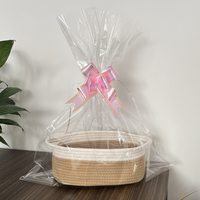 Sac fourre-tout en corde de coton et polyester durable Rangement et organisation de cadeaux Panier à jouets avec poignées Panier décoratif vide pour rangement