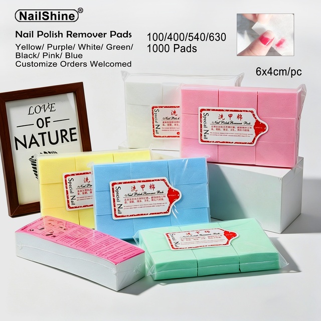 100/400/540/630/1000 Pad Disposable Lint Free Nail Wipes Nail Cotton Wipes Nail Polish Remover Wipes Remover Cotton Pads