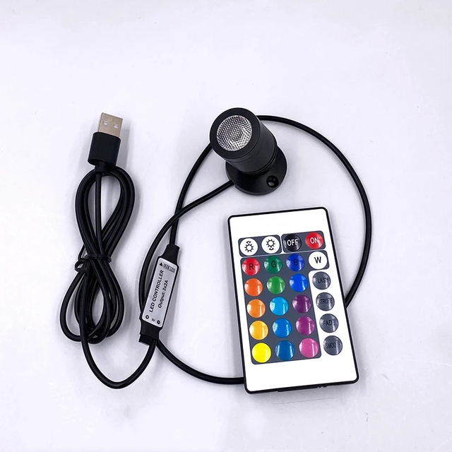 Factory Price RGB Led Spot Light Usb 5V Remote Dimming Mini Bulb 1W 3W Cabinet Showcase Dollhouse Lamp Stage KTV Bar Light