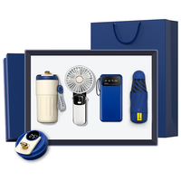 Tasse pliable, ventilateur, batterie externe, capsule, parapluie, ensemble cadeau personnel pratique pour la promotion d'anniversaire, boîte cadeau incluse
