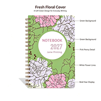Carnet de planification personnalisé en PVC/PP avec couverture rigide spirale dorée, impression de haute qualité, journal hebdomadaire et mensuel, design sur mesure JAME