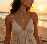 Collier Minimaliste Ouvert en Acier Inoxydable 316L Plaqué Or, Étanche et Inaltérable, pour Femme