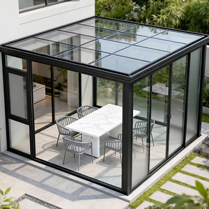 Mộc Mạc Truyền Thống Sunroom Cabin Nhôm Kính Nhà Kính Phòng Vườn Nhà Với Trồng Hộp Cho Nhà Máy Trong Nhà Vườn Ươm - Product Image 1
