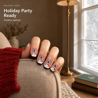 Faux ongles de Noël à presser, 24 pièces, carrés, prêts à poser, motif bonhomme de neige 3D, manucure française blanche