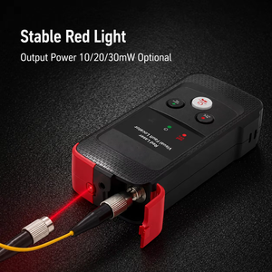 เครื่องมือตรวจสอบสายไฟเบอร์ออปติกแบบมองเห็นได้ด้วยแสงเลเซอร์สีแดง VS11-R20 20mW สำหรับอุปกรณ์ไฟเบอร์ออปติกเครือข่าย ไฟฉาย LED แบตเตอรี่ลิเธียม - Product Image 5