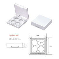 Kosmetikverpackung mit Eigenem Logo 4-Farbige Leere Quadratische Plastikdose aus Recyclingmaterialien für Kompaktpuder, Lidschatten & Rouge