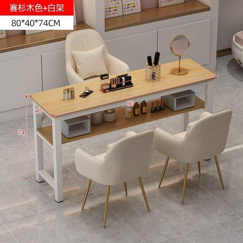 [Table simple] Couleur bois de cèdre 80 cm avec cadre blanc