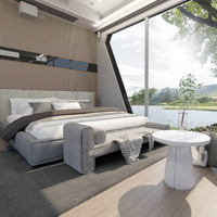 Maison conteneur préfabriquée contemporaine de 40 pieds avec cuisine, salle de bain et structure en acier léger pour usage hôtelier ou gîte