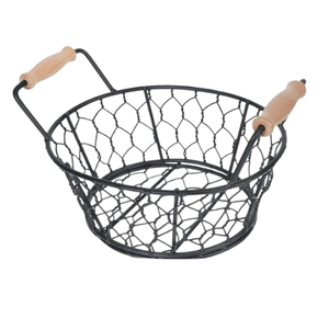 Panier à oeufs en forme de poulet en grillage métallique avec poignée pour organisateur de comptoir de cuisine - Product Image 4