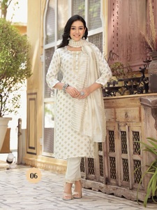 Pantalon en rayonne Kurti avec Dupatta pour vêtements de bureau et d'extérieur d'Inde vente en gros d'approvisionnement d'usine - Product Image 3