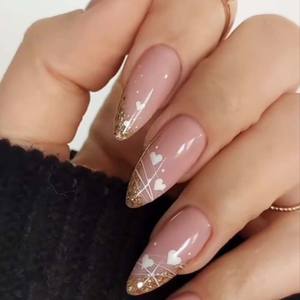 <span class=keywords><strong>Uñas</strong></span> <span class=keywords><strong>postizas</strong></span> de stiletto francés Extra largas, gel suave de cobertura completa, cápsula acrílica bonita, Etiqueta Privada - Product Image 6